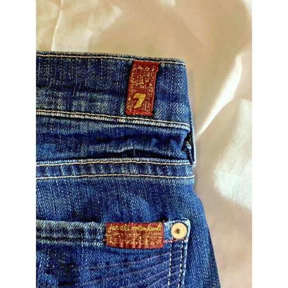 Seven 7 For All Mankind Denim Jeans Women's Size 29” Waist Cropped, Preowned - Picture 9 of 12
